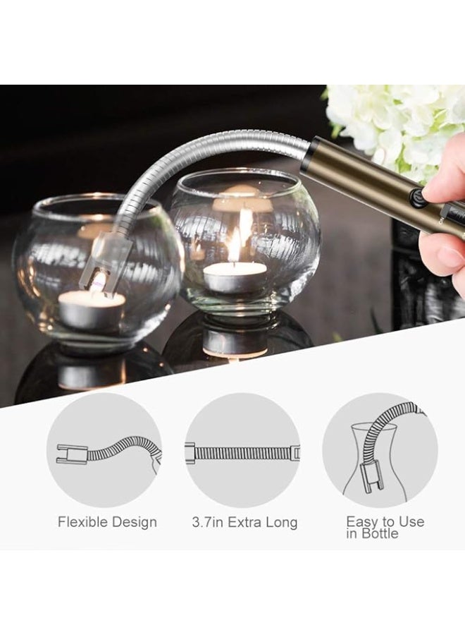 Electric lighter with a long arc design, windproof and rechargeable with USB port, flameless windproof candle lighter, plasma lighter, New Year's Eve gift for kitchen, candles, gas stove and fireworks, (JL801-1) - Image 4